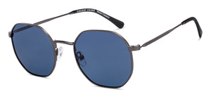 Gunmetal Geometric Full Rim Unisex Sunglasses by Vincent Chase Polarized-221891