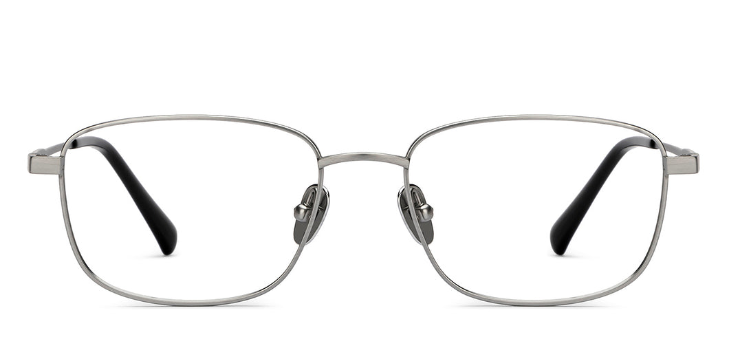 Gunmetal Rectangle Full Rim Unisex Eyeglasses by John Jacobs-209667