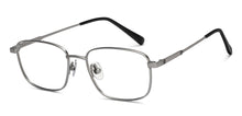 Load image into Gallery viewer, Gunmetal Rectangle Full Rim Unisex Eyeglasses by John Jacobs-209667