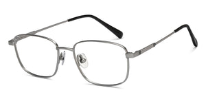Gunmetal Rectangle Full Rim Unisex Eyeglasses by John Jacobs-209667