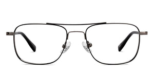 Gunmetal Black Rectangle Full Rim Unisex Eyeglasses by John Jacobs-206785