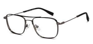 Gunmetal Black Rectangle Full Rim Unisex Eyeglasses by John Jacobs-206785