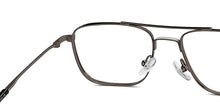 Load image into Gallery viewer, Gunmetal Black Rectangle Full Rim Unisex Eyeglasses by John Jacobs-206785