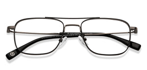 Gunmetal Black Rectangle Full Rim Unisex Eyeglasses by John Jacobs-206785