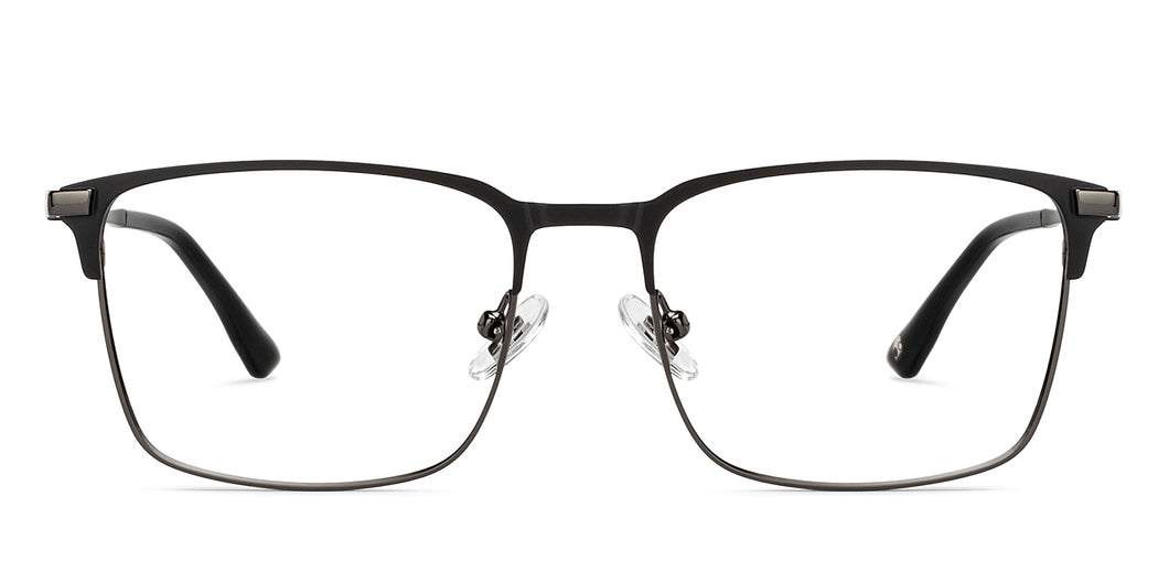 Gunmetal Square Full Rim Unisex Eyeglasses by John Jacobs-201411