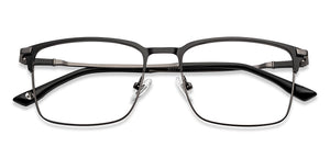 Gunmetal Square Full Rim Unisex Eyeglasses by John Jacobs-201411