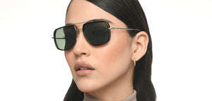 Gunmetal Rectangle Full Rim Unisex Sunglasses by Vincent Chase Online-215939