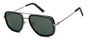 Gunmetal Rectangle Full Rim Unisex Sunglasses by Vincent Chase Online-215939