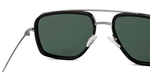 Gunmetal Rectangle Full Rim Unisex Sunglasses by Vincent Chase Online-215939