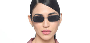 Gunmetal Rectangle Full Rim Unisex Sunglasses by Vincent Chase Online-216685