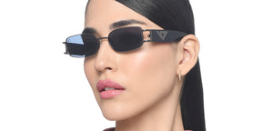 Gunmetal Rectangle Full Rim Unisex Sunglasses by Vincent Chase Online-216685