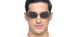 Gunmetal Rectangle Full Rim Unisex Sunglasses by Vincent Chase Online-216685