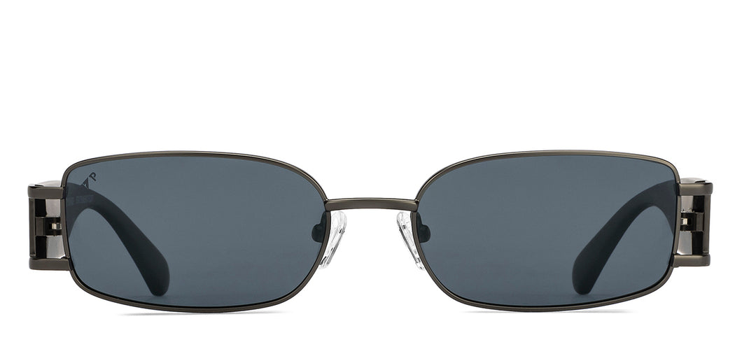 Gunmetal Rectangle Full Rim Unisex Sunglasses by Vincent Chase Online-216685