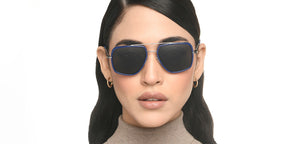 Blue Rectangle Full Rim Unisex Sunglasses by Vincent Chase Polarized-215940