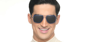 Blue Rectangle Full Rim Unisex Sunglasses by Vincent Chase Polarized-215940