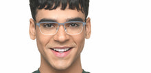 Load image into Gallery viewer, Blue Rectangle Half Rim Unisex Eyeglasses by Lenskart Air-215907