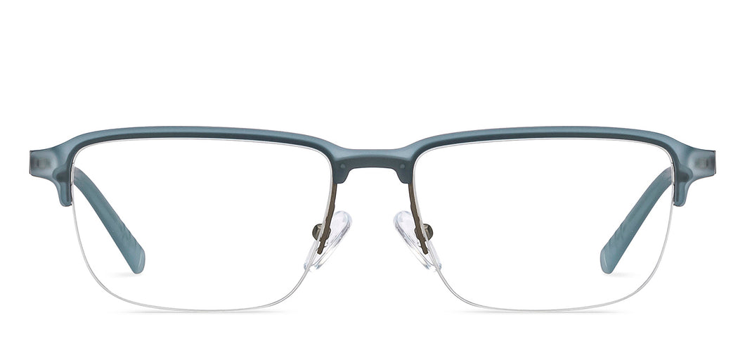 Blue Rectangle Half Rim Unisex Eyeglasses by Lenskart Air-215907