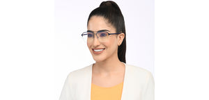 Blue Square Half Rim Unisex Eyeglasses by John Jacobs-201450