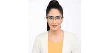 Load image into Gallery viewer, Blue Square Half Rim Unisex Eyeglasses by John Jacobs-201450