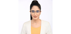 Blue Square Half Rim Unisex Eyeglasses by John Jacobs-201450