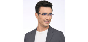 Blue Square Half Rim Unisex Eyeglasses by John Jacobs-201450