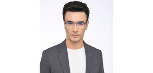Blue Square Half Rim Unisex Eyeglasses by John Jacobs-201450