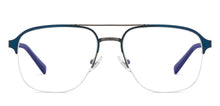 Load image into Gallery viewer, Blue Square Half Rim Unisex Eyeglasses by John Jacobs-201450