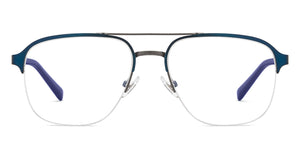 Blue Square Half Rim Unisex Eyeglasses by John Jacobs-201450