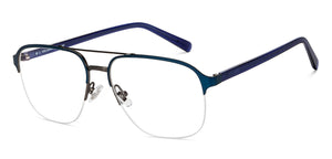Blue Square Half Rim Unisex Eyeglasses by John Jacobs-201450