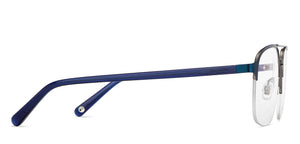 Blue Square Half Rim Unisex Eyeglasses by John Jacobs-201450