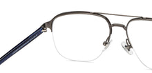 Load image into Gallery viewer, Blue Square Half Rim Unisex Eyeglasses by John Jacobs-201450
