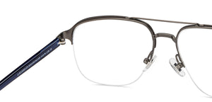 Blue Square Half Rim Unisex Eyeglasses by John Jacobs-201450