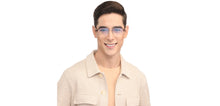 Load image into Gallery viewer, Gunmetal Square Half Rim Unisex Eyeglasses by John Jacobs-201449