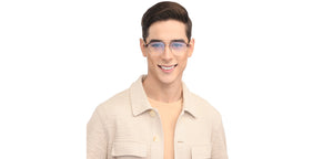 Gunmetal Square Half Rim Unisex Eyeglasses by John Jacobs-201449