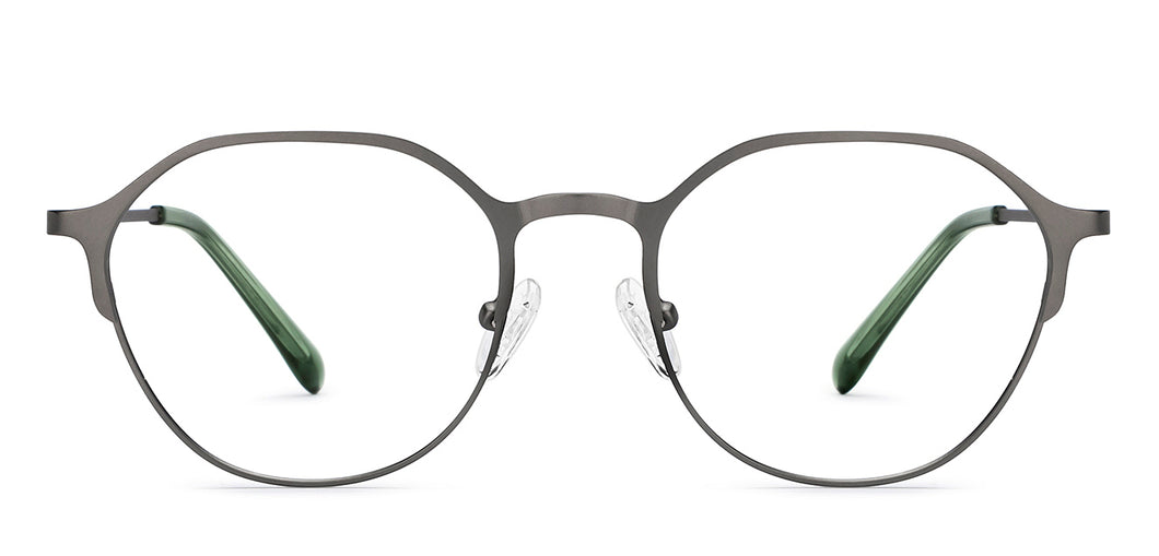 Gunmetal Geometric Full Rim Unisex Eyeglasses by Vincent Chase Online-207368
