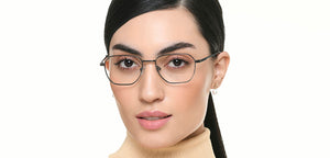 Gunmetal Geometric Full Rim Unisex Eyeglasses by Vincent Chase-222123