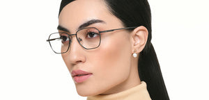Gunmetal Geometric Full Rim Unisex Eyeglasses by Vincent Chase-222123