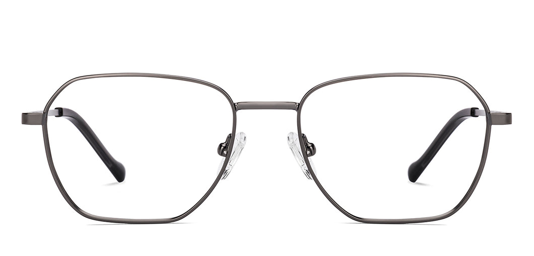 Gunmetal Geometric Full Rim Unisex Eyeglasses by Vincent Chase-222123