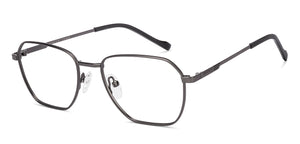 Gunmetal Geometric Full Rim Unisex Eyeglasses by Vincent Chase-222123