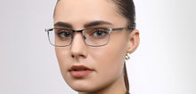 Load image into Gallery viewer, Gunmetal Rectangle Full Rim Unisex Eyeglasses by John Jacobs-223223