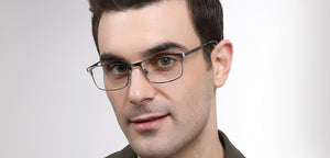 Gunmetal Rectangle Full Rim Unisex Eyeglasses by John Jacobs-223223
