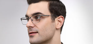 Gunmetal Rectangle Full Rim Unisex Eyeglasses by John Jacobs-223223