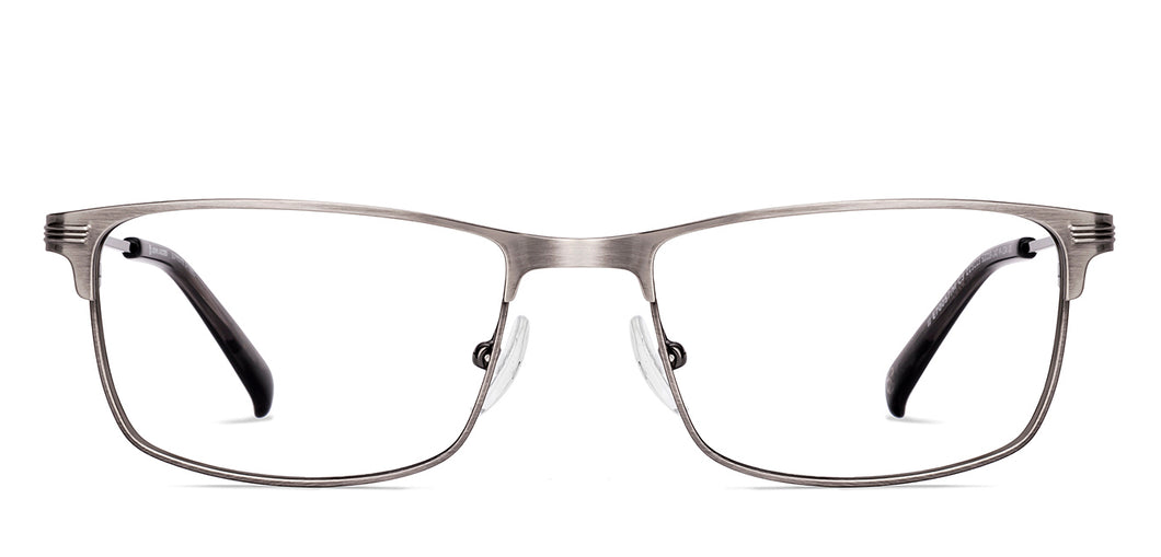 Gunmetal Rectangle Full Rim Unisex Eyeglasses by John Jacobs-223223