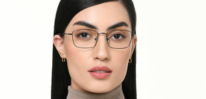 Gunmetal Rectangle Full Rim Unisex Eyeglasses by Vincent Chase-219548