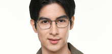 Load image into Gallery viewer, Gunmetal Rectangle Full Rim Unisex Eyeglasses by Vincent Chase-219548