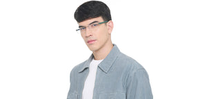 Green Rectangle Rimless Unisex Eyeglasses by Lenskart Air-225550