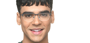 Grey Rectangle Half Rim Unisex Eyeglasses by Lenskart Air-215908