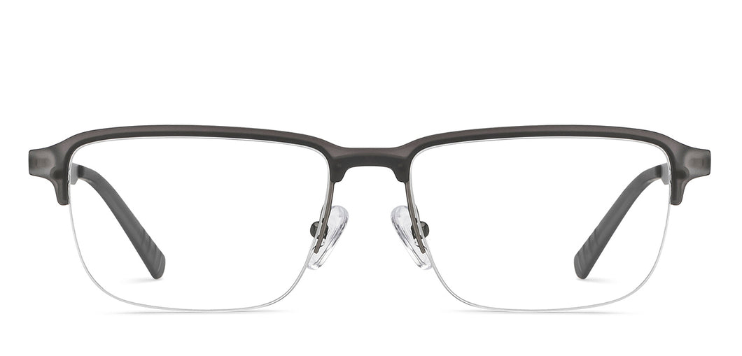 Grey Rectangle Half Rim Unisex Eyeglasses by Lenskart Air-215908