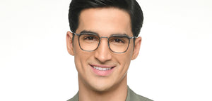 Silver Square Full Rim Unisex Eyeglasses by Vincent Chase-215387
