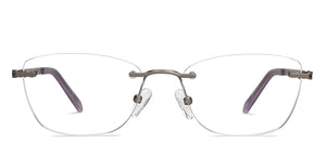 Gunmetal Cat Eye Rimless Women Eyeglasses by Lenskart Air-211066